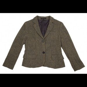 Theory Brown Tweed Wool Jacket